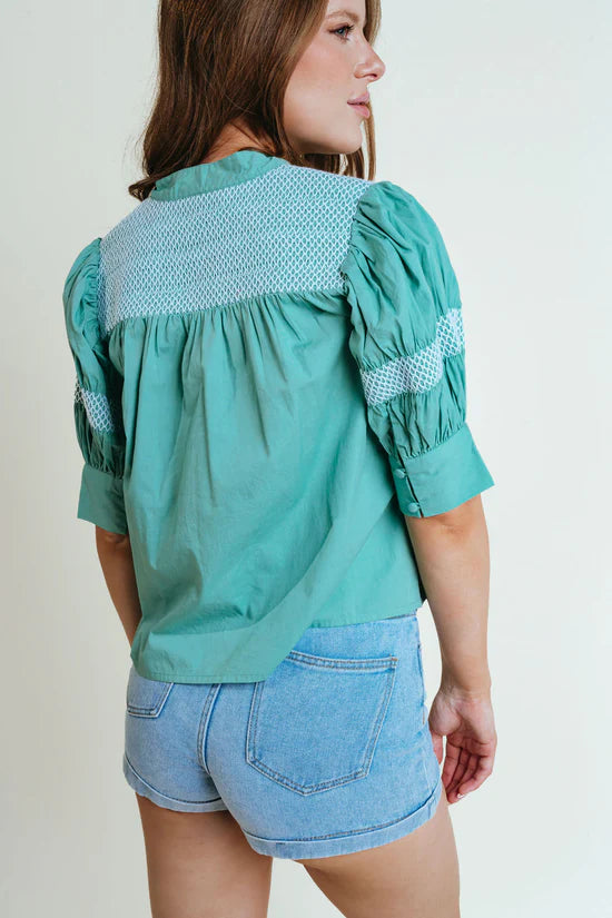 Sutton Blouse Aqua