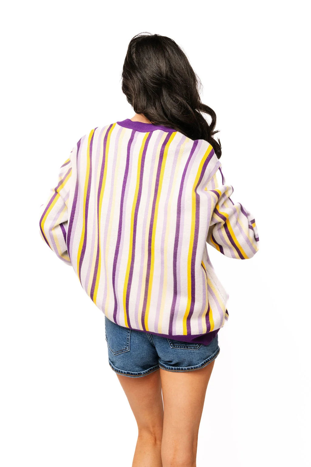 Licensed LSU Striped Mascot Sweater