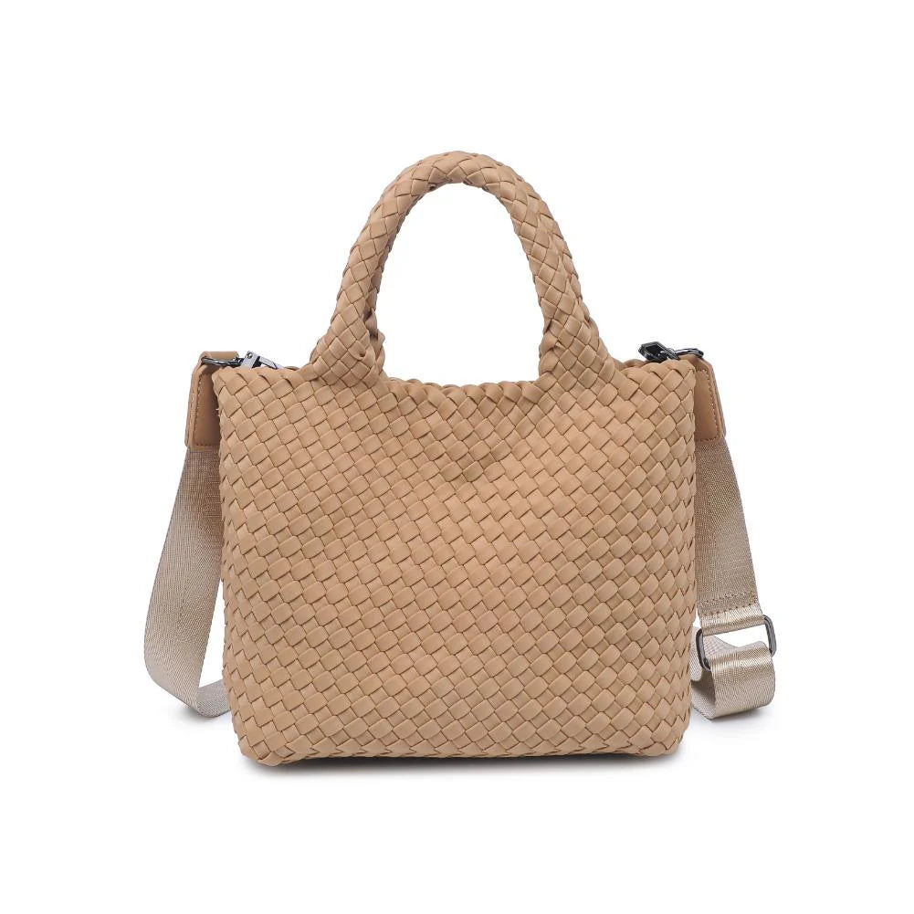Small Woven Neoprene Crossbody Nude