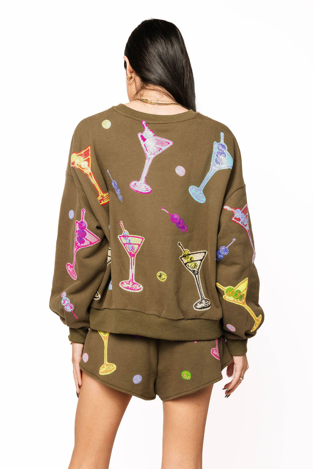 Olive Green Multi Martini Short