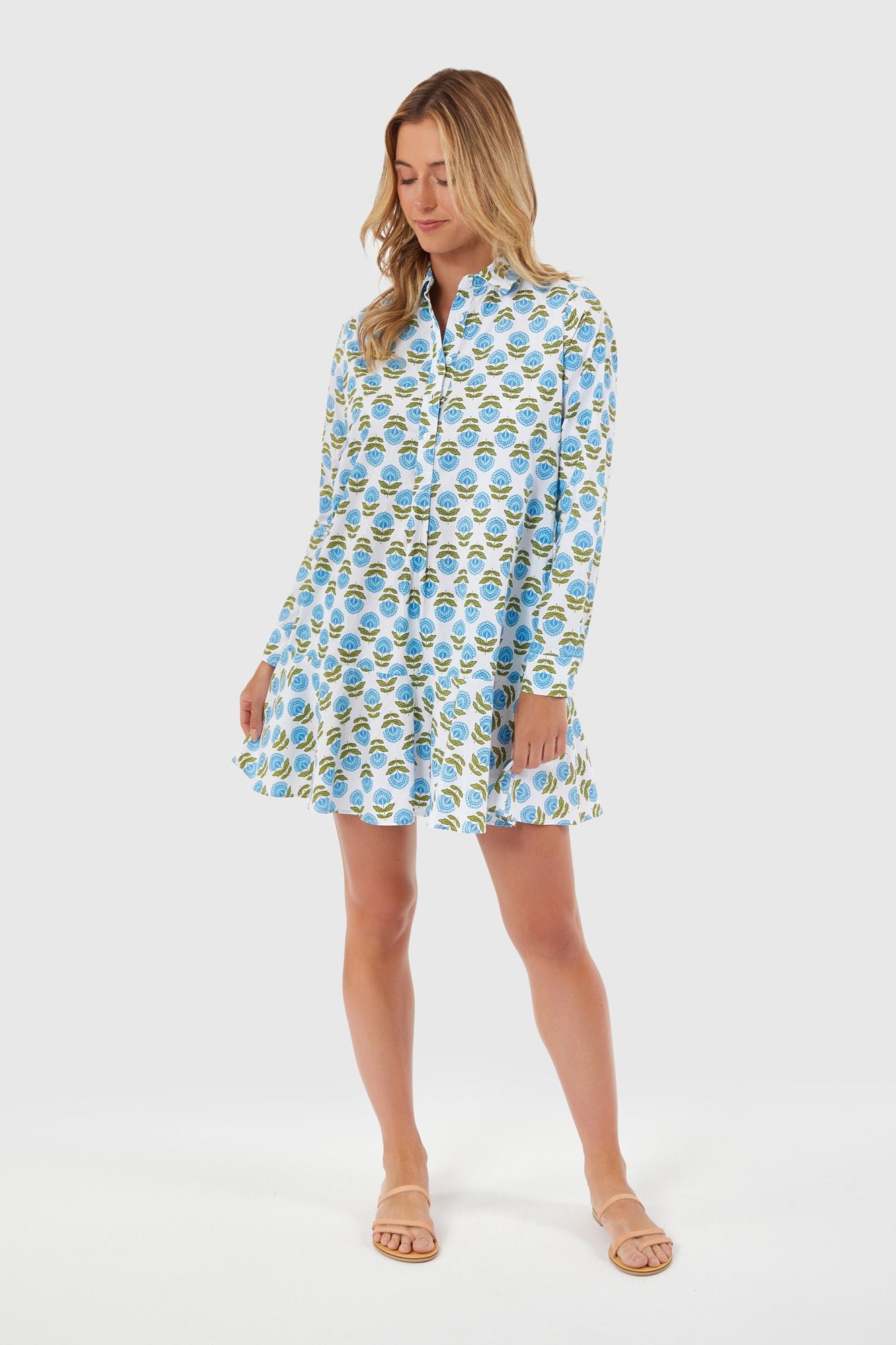 Polly Dress Liv Blue Motif