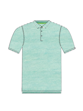 Cloud Polo Air Stripe Sea Green Heather & White