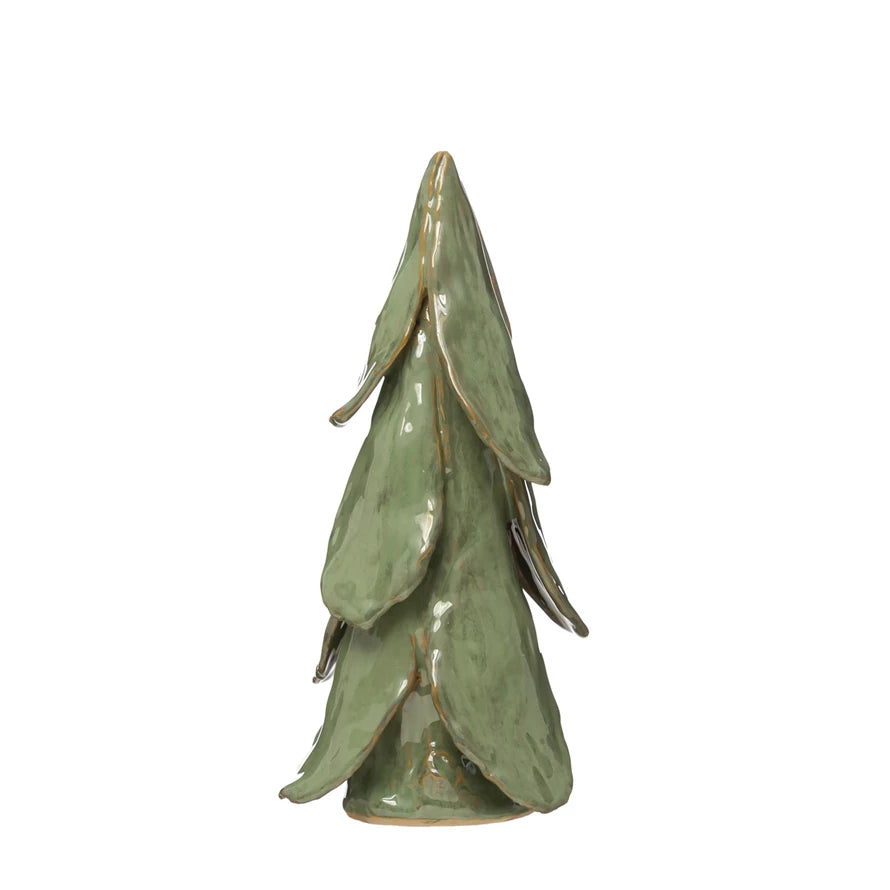 11"H Handmade Stoneware Tree Mint