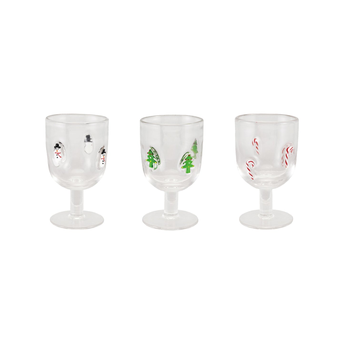 Stemmed Wine Glass with Embedded Icons