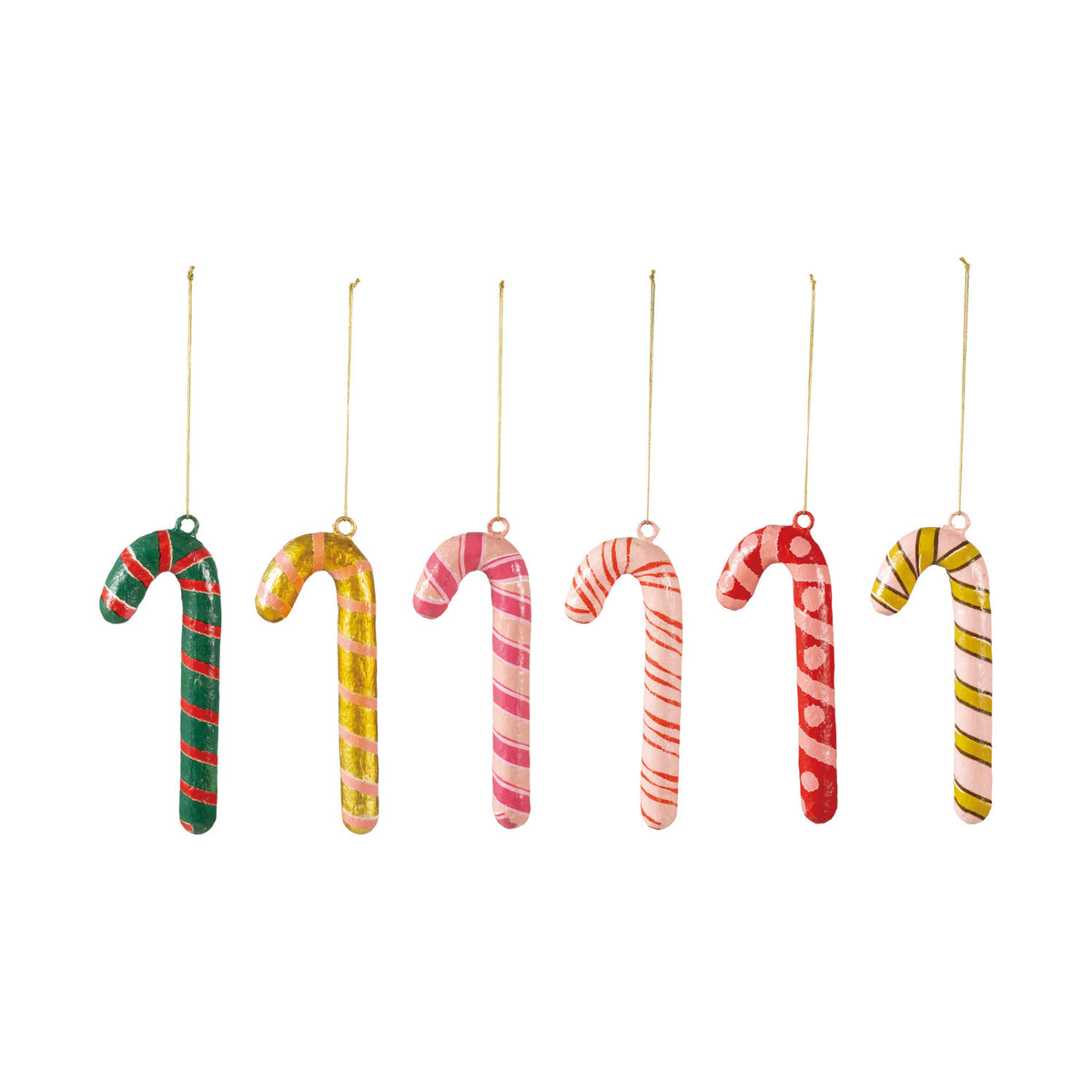 Metal & Paper Mache Candy Cane Ornament