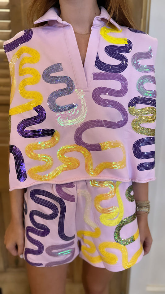 Lavender Squiggle Top