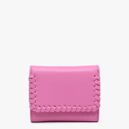 Logan Whipstitch Tri-Fold Wallet Bubblegum