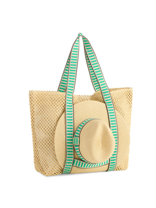 Dorian Tote and Hat Set Green