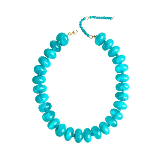 Bailey Chunky Beaded Necklace Teal