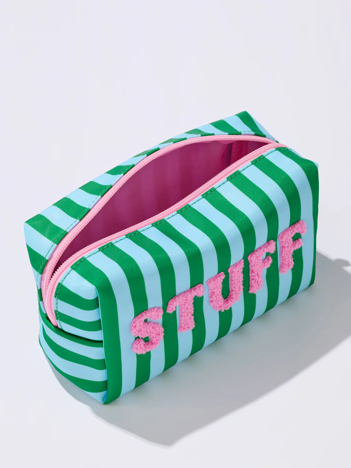 "Stuff" Small Zip Pouch Turquoise