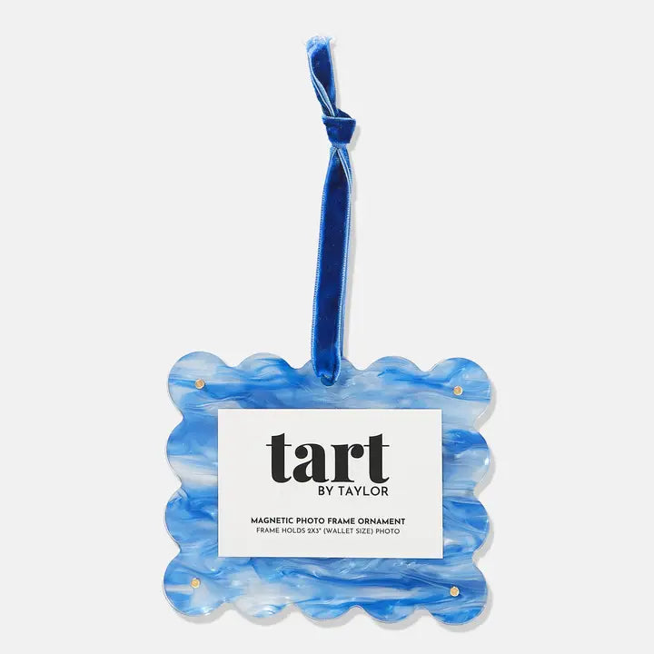 Blue Marbled Frame Ornament