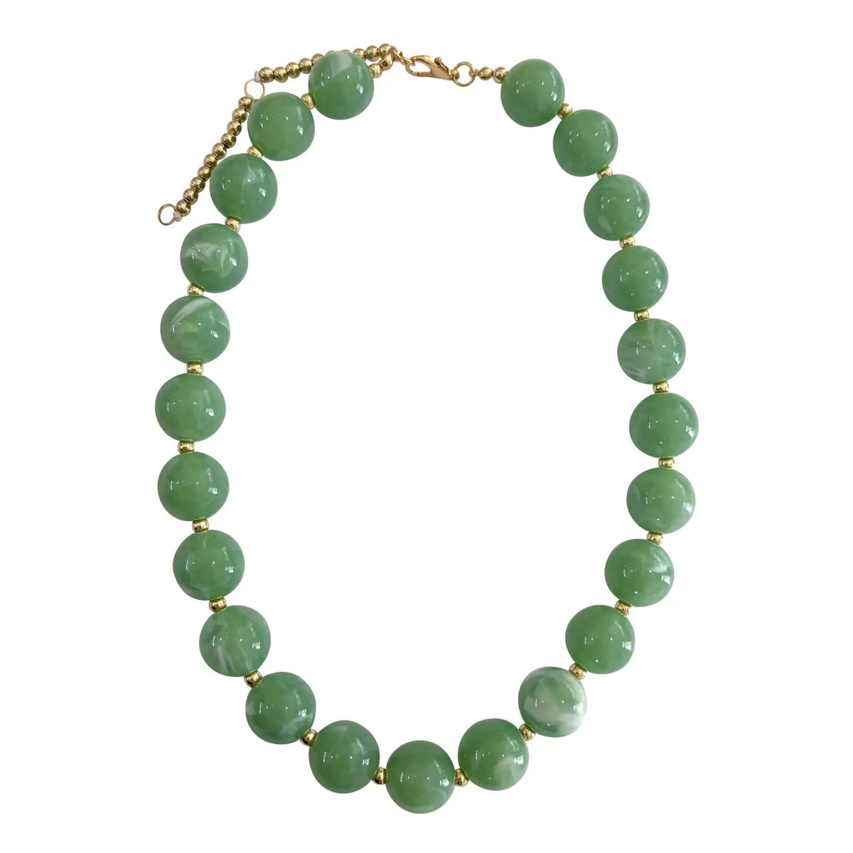 Avery Chunky Beaded Necklace Sage Green
