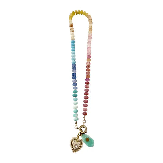 Olive Greenstone Multi Beaded Necklace