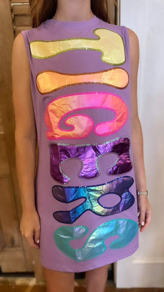 Lavender Iridescent Tigers Tank Dress