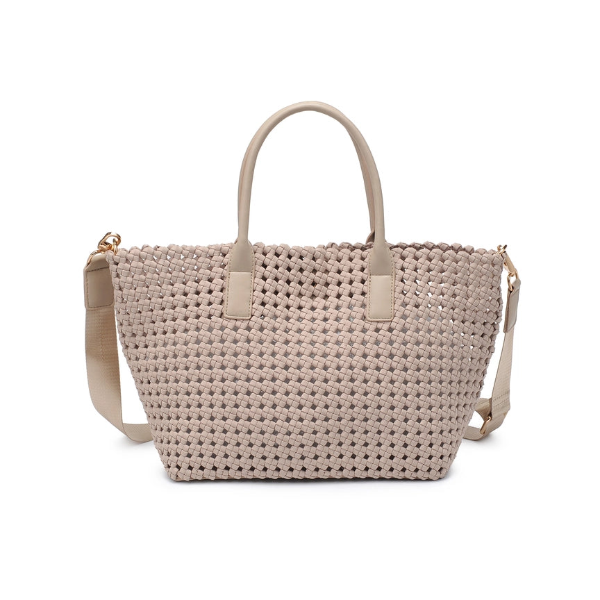 Solstice Medium Hand Woven Knot Tote Nude