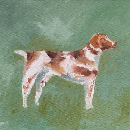 Framed Brittany Print 15.5" x 13.5"