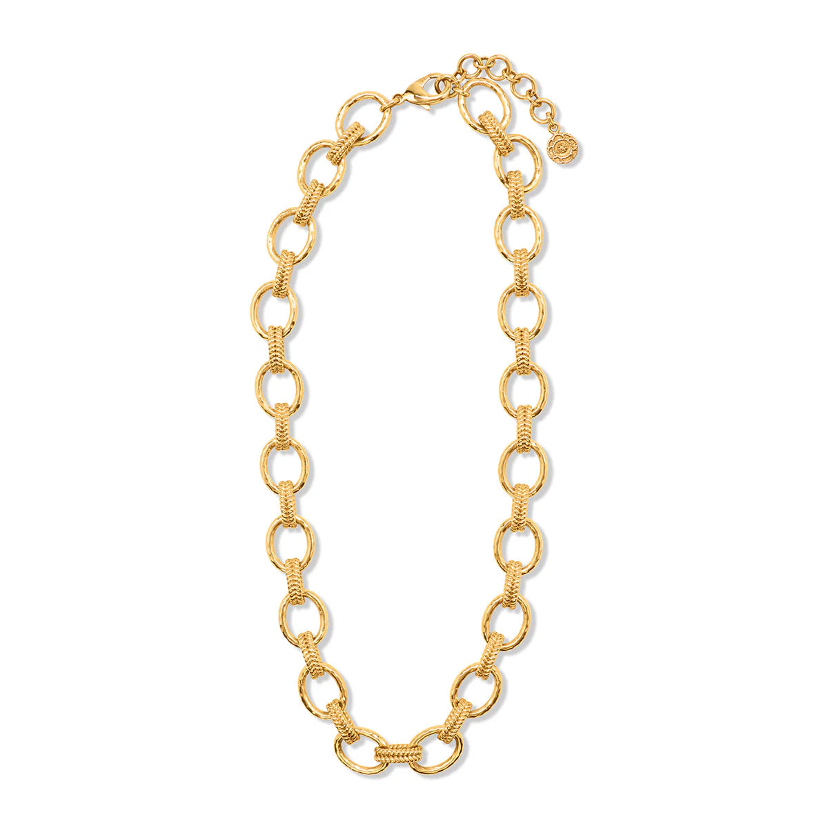 Cleopatra Regal Link Necklace, 16+2" Gold