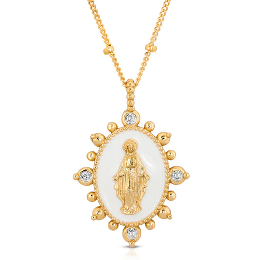 Lady Lourdes Pendant White