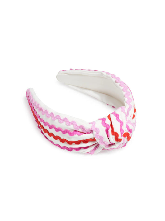 Ric Rac Knotted Headband Pink