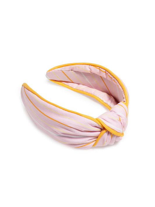 Stripes Knotted Headband Blush