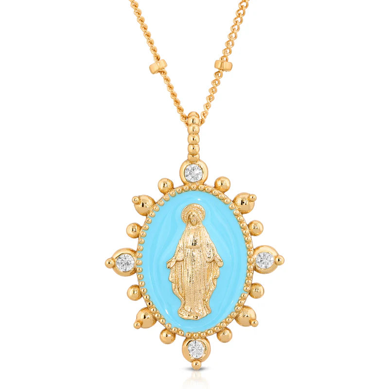 Lady Lourdes Pendant in Aqua