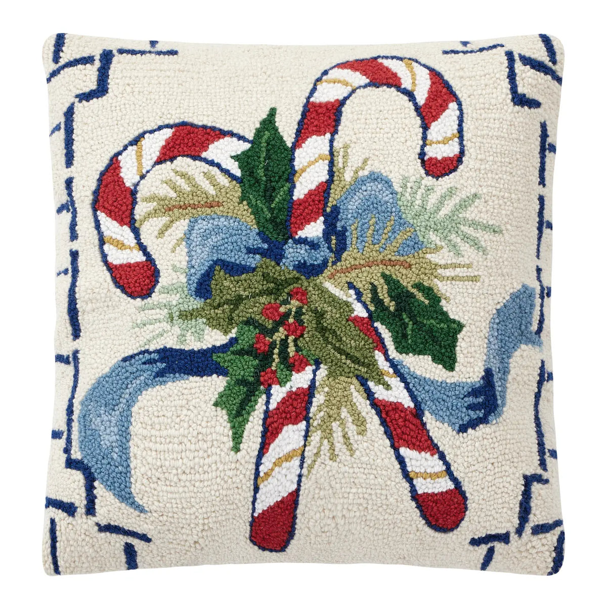 Chinoiserie Candy Cane Hook Pillow