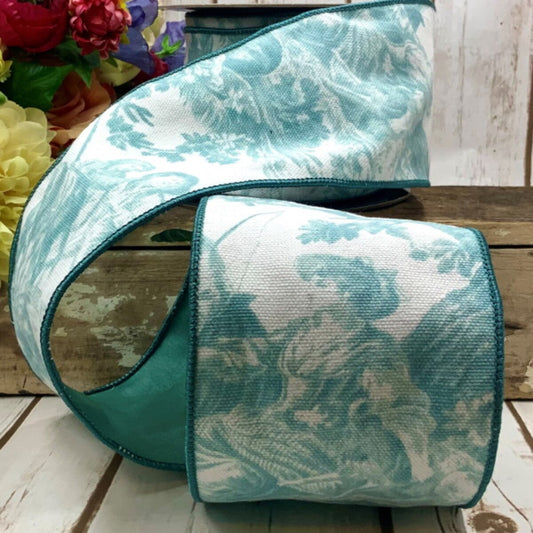 Bayeux Toile Celadon 4"/yard