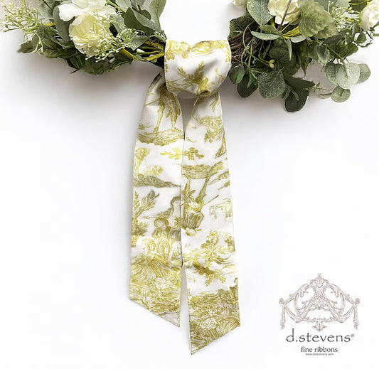 4" Canvas Toile Sash Lime White