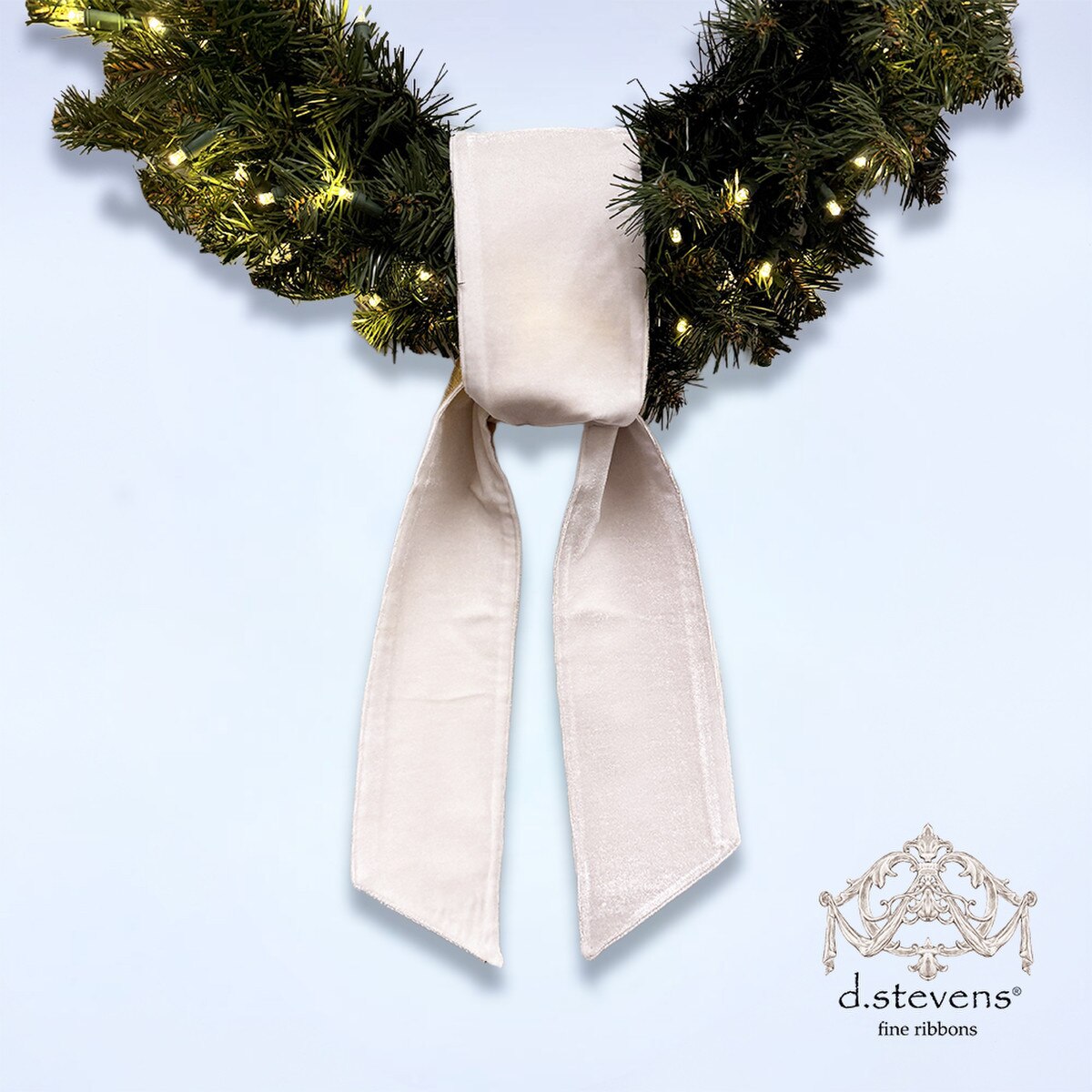 4" x 56" Velvet Sash Metallic Gold Back Winter White