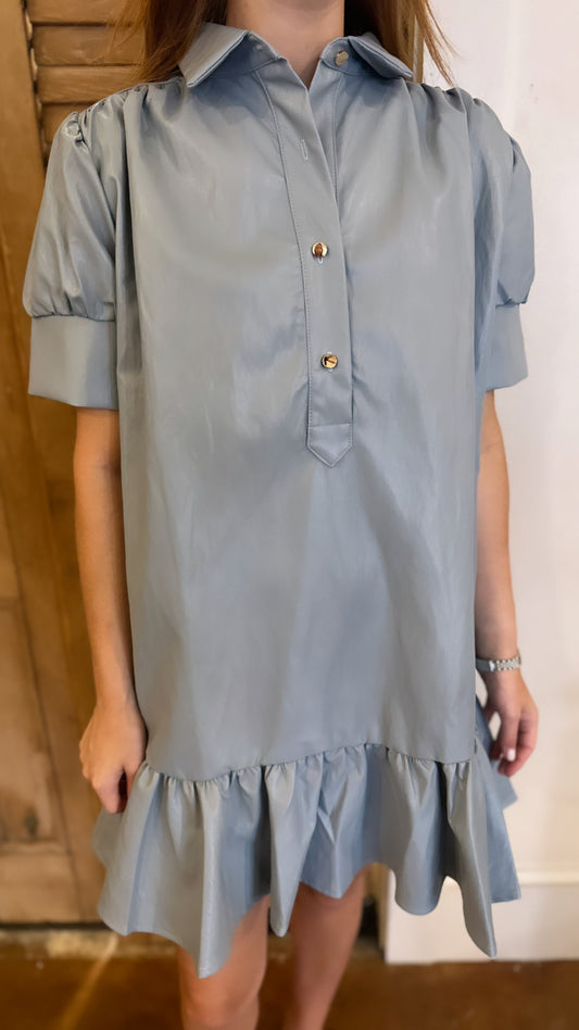 Everything Short Sleeve Dress Blue