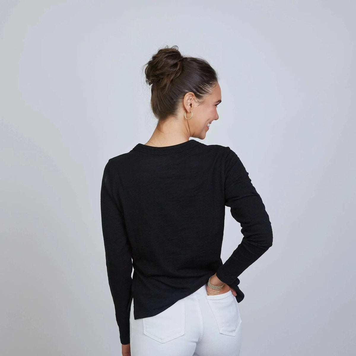 Country Club Tee in Black Long Sleeve
