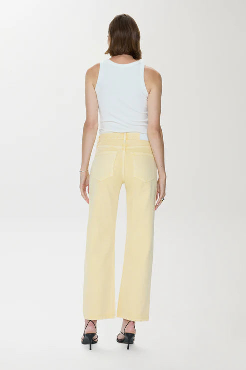 Lexi Mid Rise Bowed Straight Jean Day Glow