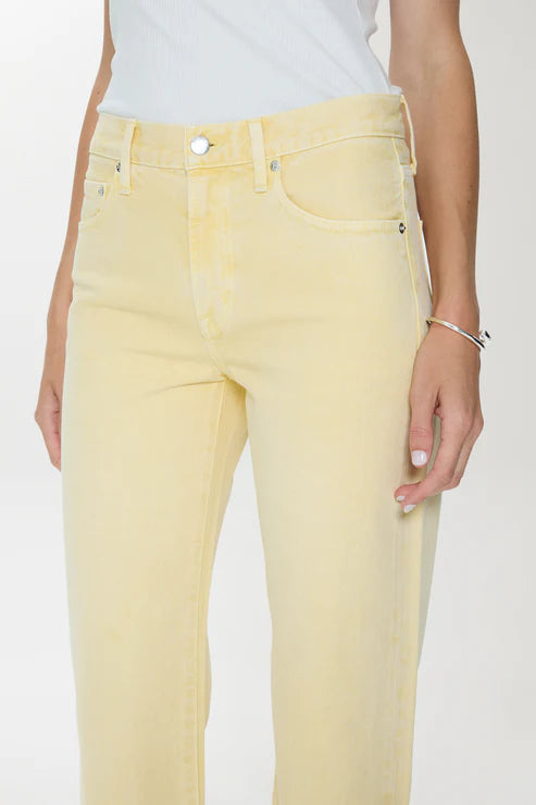 Lexi Mid Rise Bowed Straight Jean Day Glow