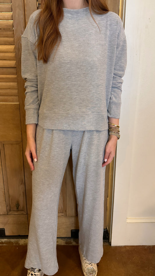 Brushed Sweater Jersey Pull On Pant Heather Grey