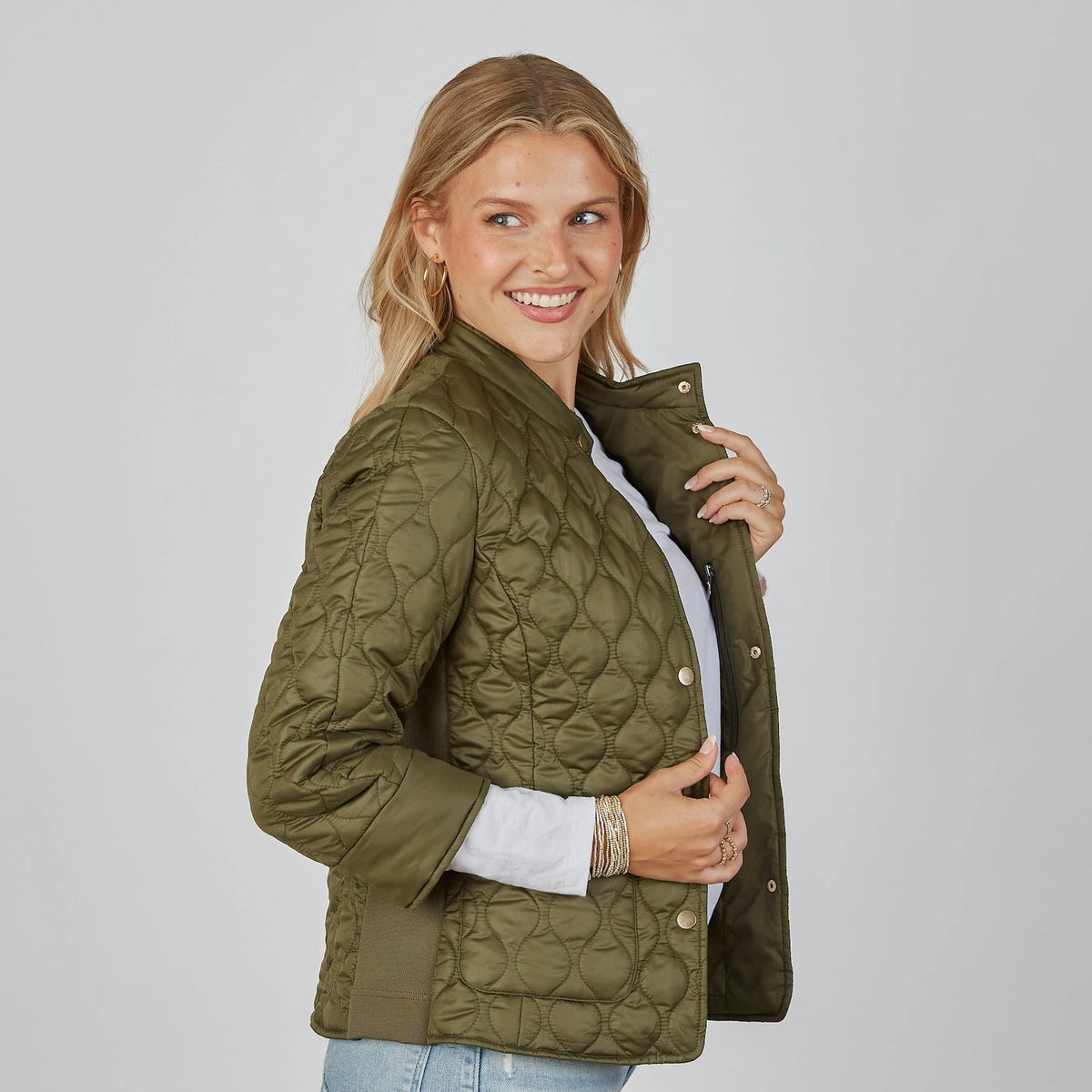Jacqueline 3/4 Sleeve Jacket in Olive