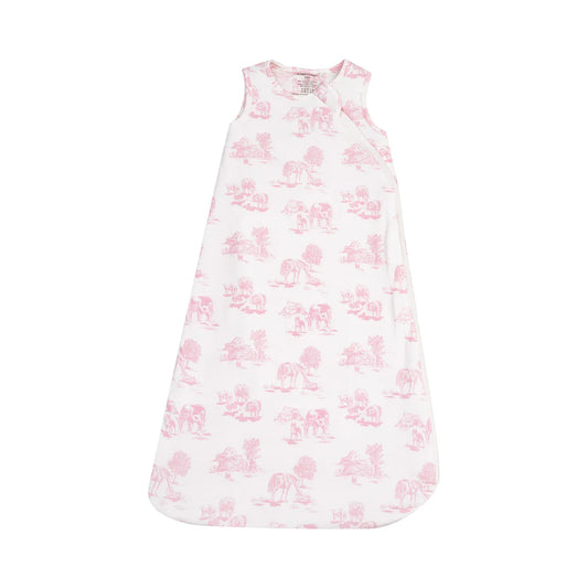 Farm Toile Pink Sleeping Blanket