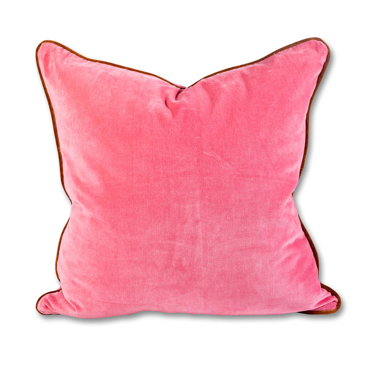 Charliss Velvet Lumbar Pillow Rust & Light Pink