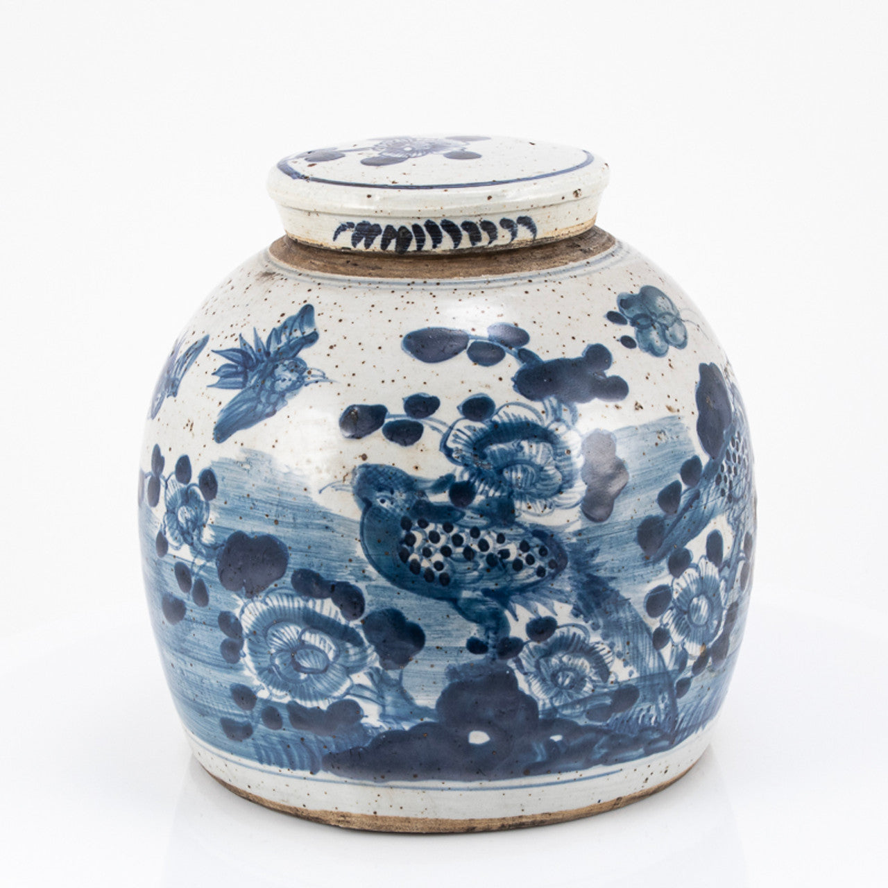Vintage Ming Jar Flower/Bird Sm