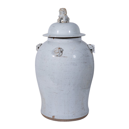 Vintage White Temple Jar Large