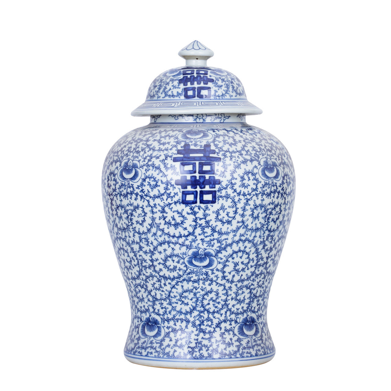 Blue/White Doubl Hap Floral Jar