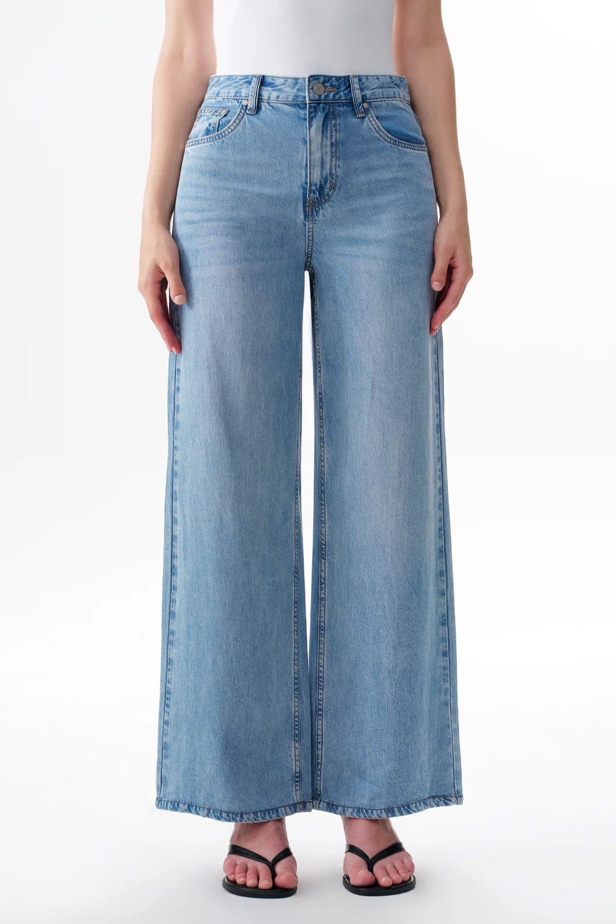 High Rise Wide Leg Jeans Mistral