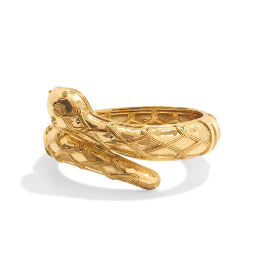 Earth Goddess Serpentina Hinged Bangle Gold