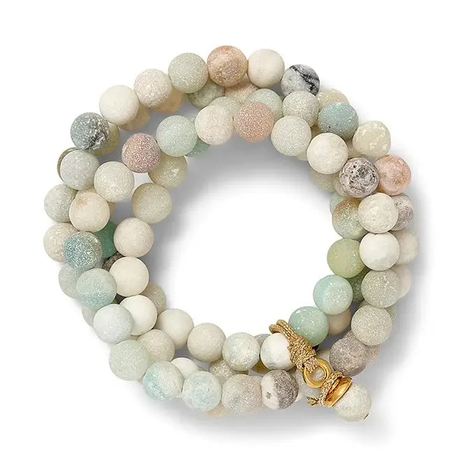Beachy Sally Blue Druzy Quartz Beaded Bracelet