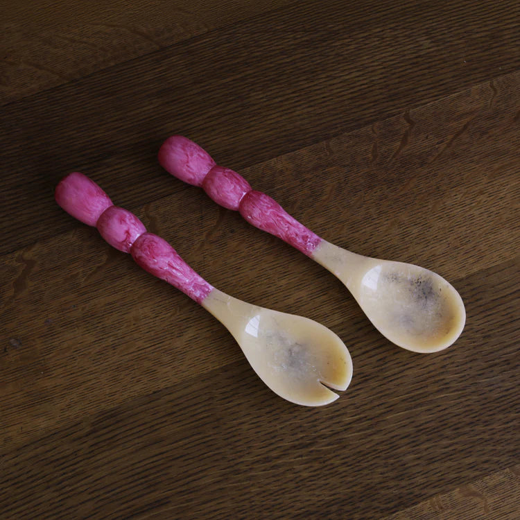 Resin Rio Bubble Salad Servers Pink