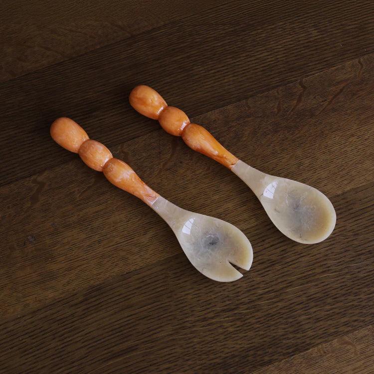 Resin Rio Bubble Salad Servers Orange