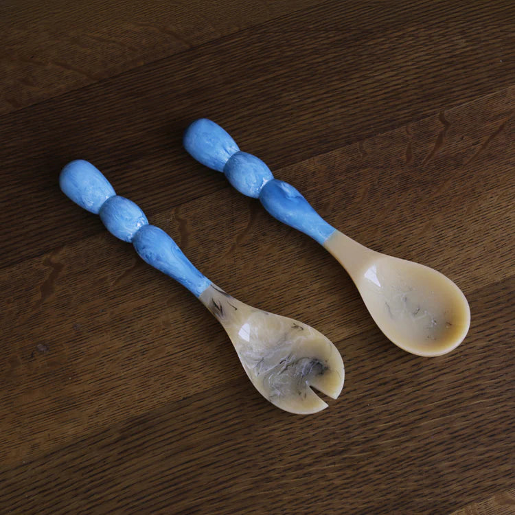 Resin Rio Bubble Salad Servers Blue