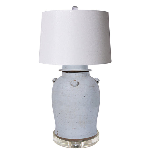 Vintage White Temp Jar Lamp SM