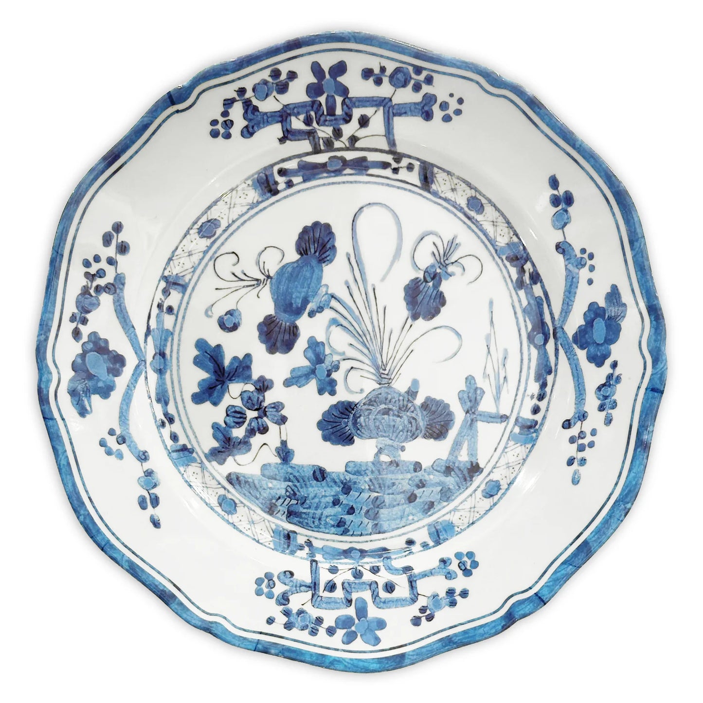 Vida Faenza 11" White & Blue Dinner Plate