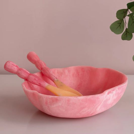 Resin Sorbet Salad Servers Raspberry
