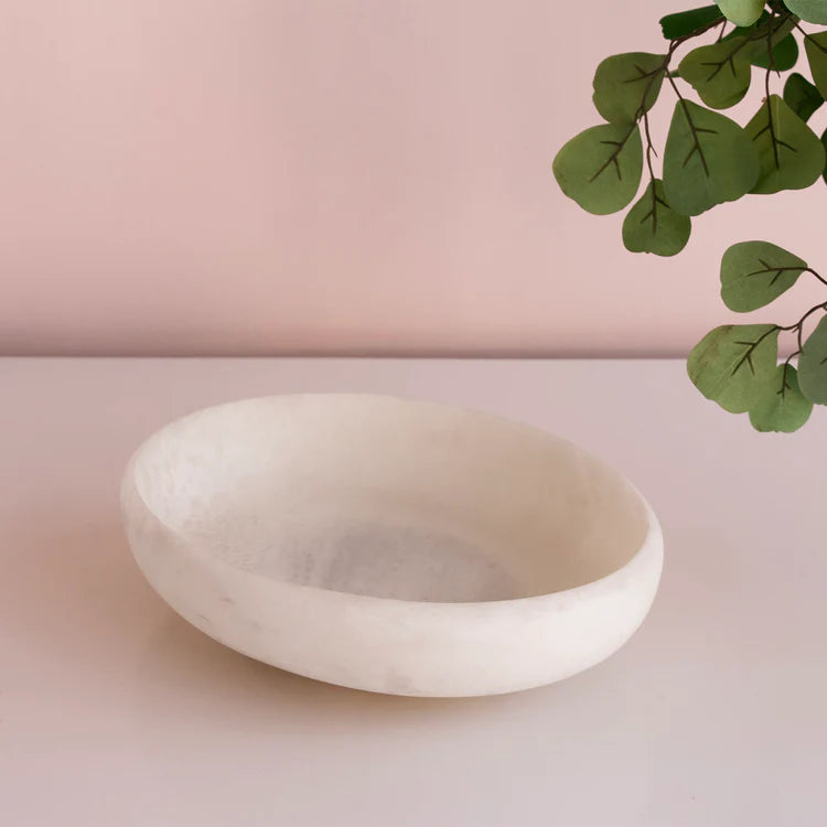 Resin Sorbet Large Oval Bowl Coconut